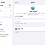 Giao diện tính năng sao lưu dữ liệu lên iCloud trên iPad, minh họa việc sao lưu tự động thiết bị Apple.