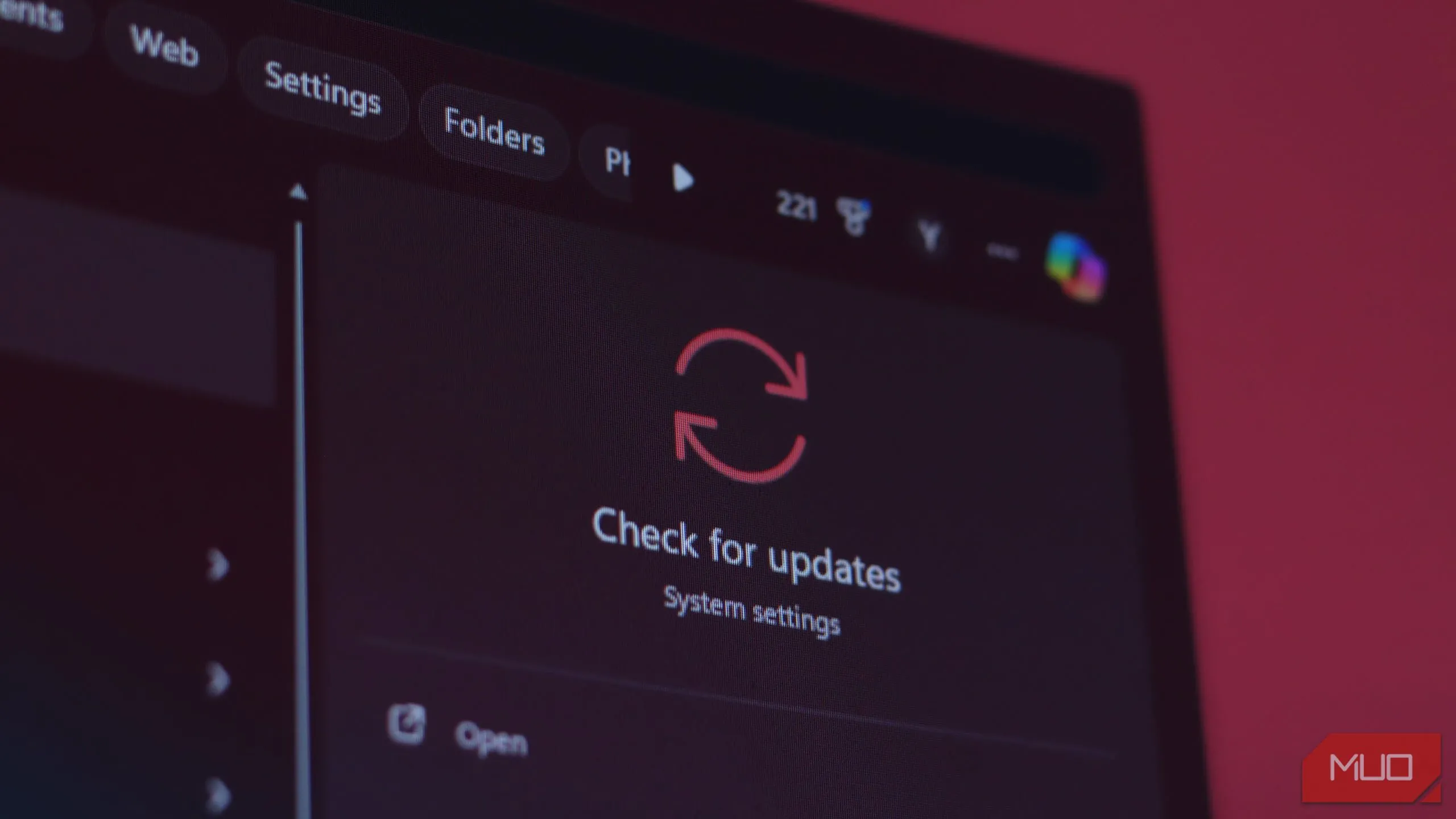 Giao diện Windows Update trong menu tìm kiếm, liên quan đến dịch vụ Windows Update Medic.