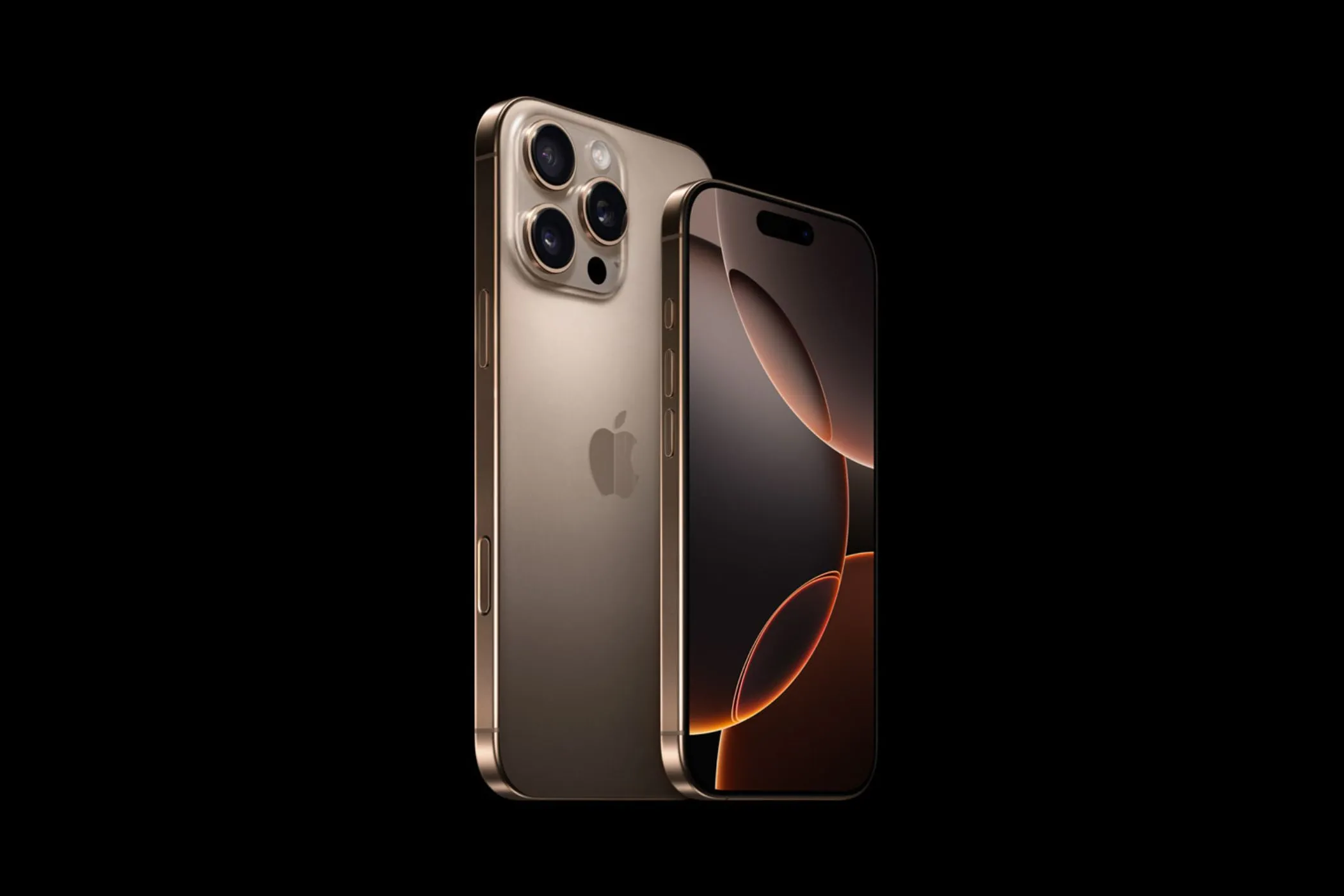 Hình ảnh iPhone 16 Pro trong màu Desert Titanium, một trong những mẫu điện thoại có nguy cơ bị lỗi sau khi cập nhật iOS 18.4.1.