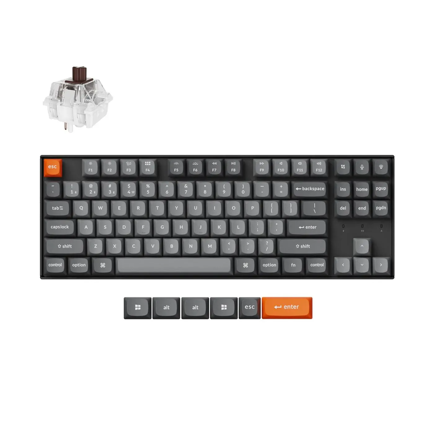 Keychron K8 Max với tùy chọn switch Super Brown nổi bật.