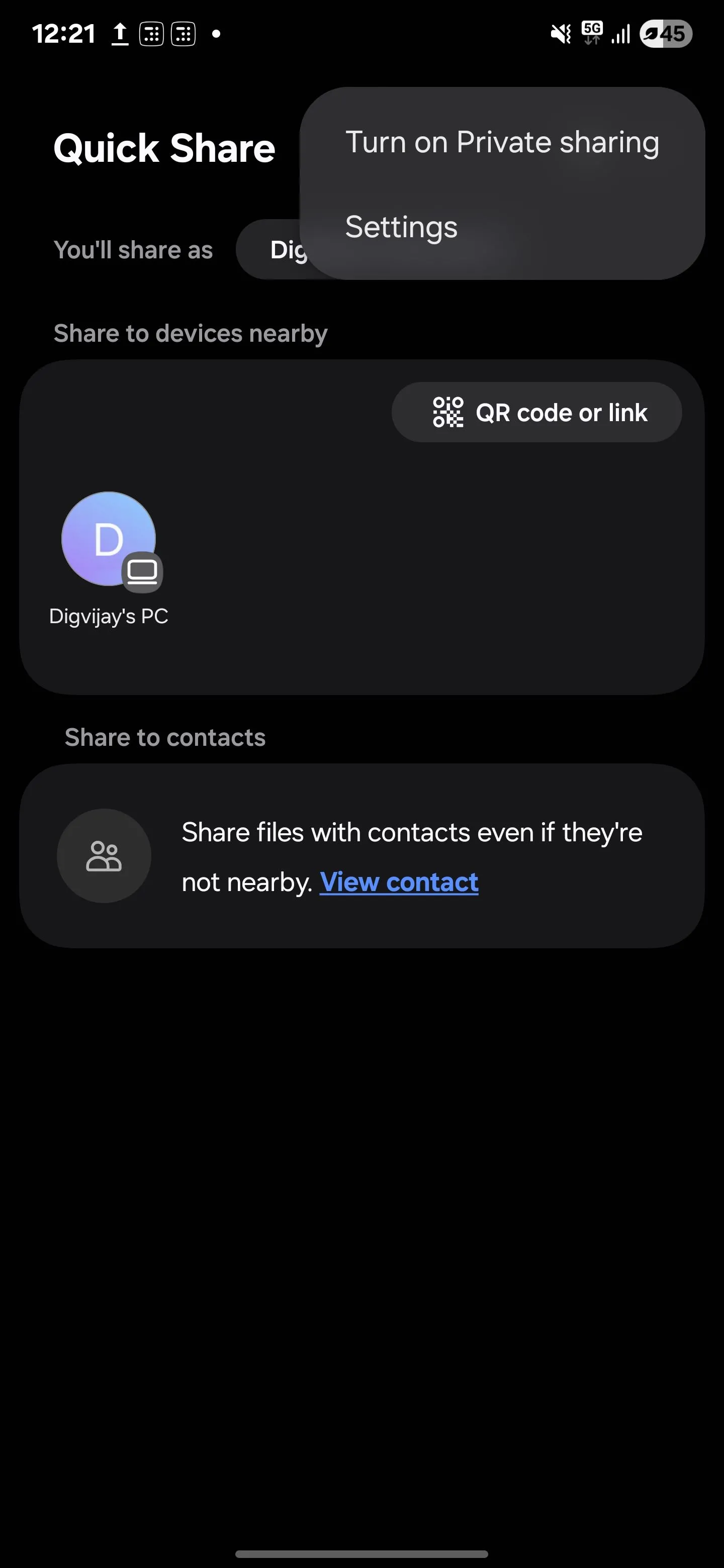 Kích hoạt tính năng Chia sẻ riêng tư (Private Sharing) trên Samsung Galaxy