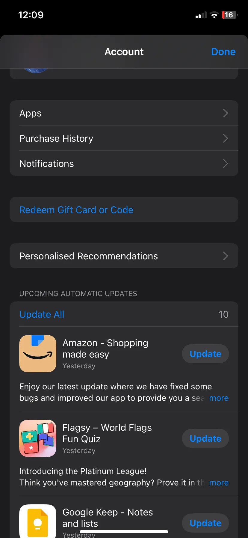 Kiểm tra cập nhật ứng dụng nhanh chóng từ menu App Store trên iOS
