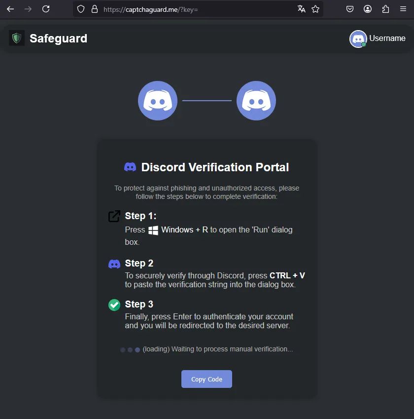 Kỹ thuật lừa đảo xã hội trong chiến dịch mã độc Discord yêu cầu chạy lệnh PowerShell.
