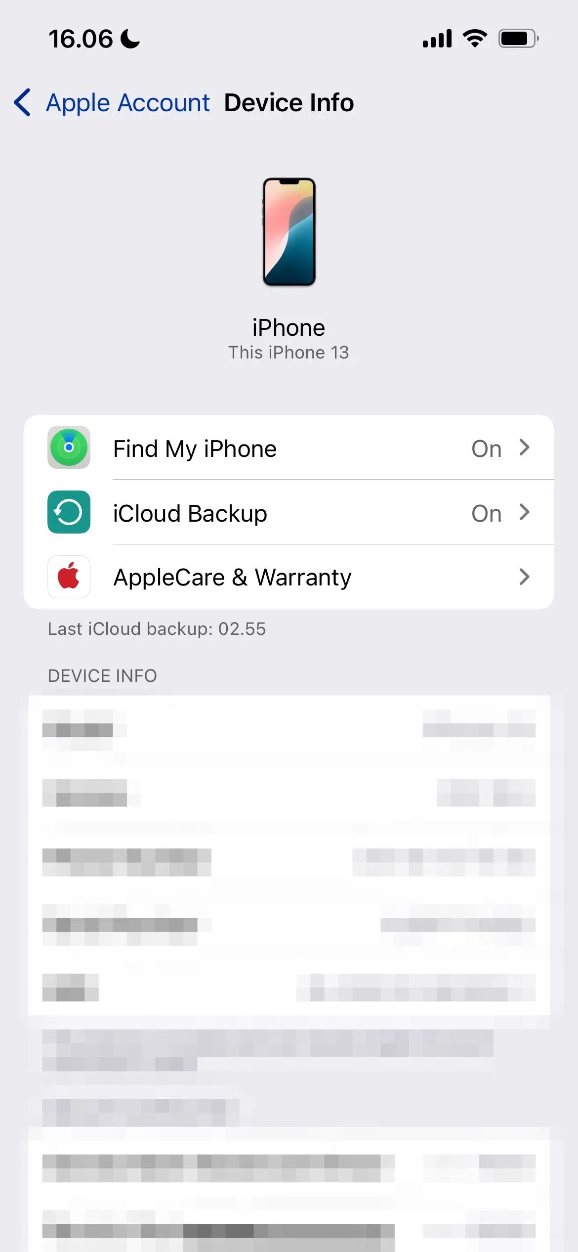Lựa chọn Cài đặt iPhone cho Tài khoản Apple để truy cập iCloud