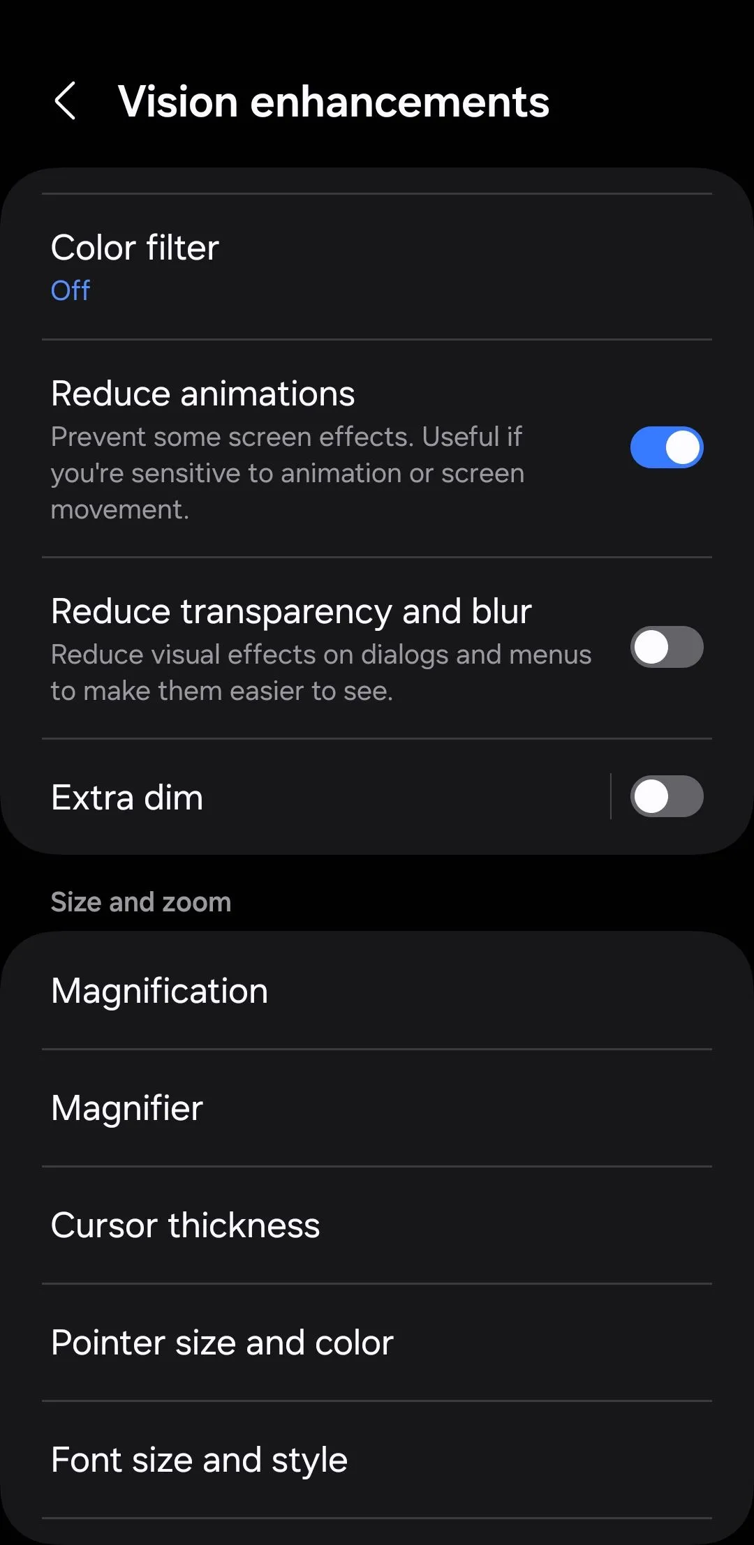 Lựa chọn giảm hiệu ứng động để tăng hiệu suất trên Android
