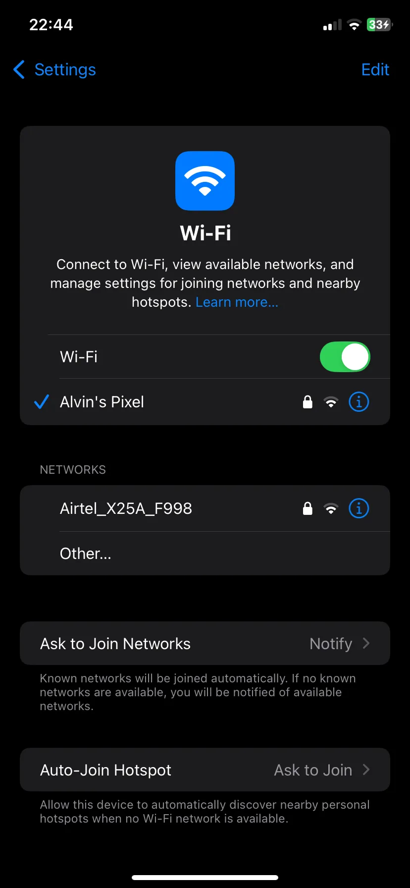 Màn hình cài đặt Wi-Fi trên iOS hiển thị tùy chọn &quot;Low Data Mode&quot; để tiết kiệm dữ liệu hotspot