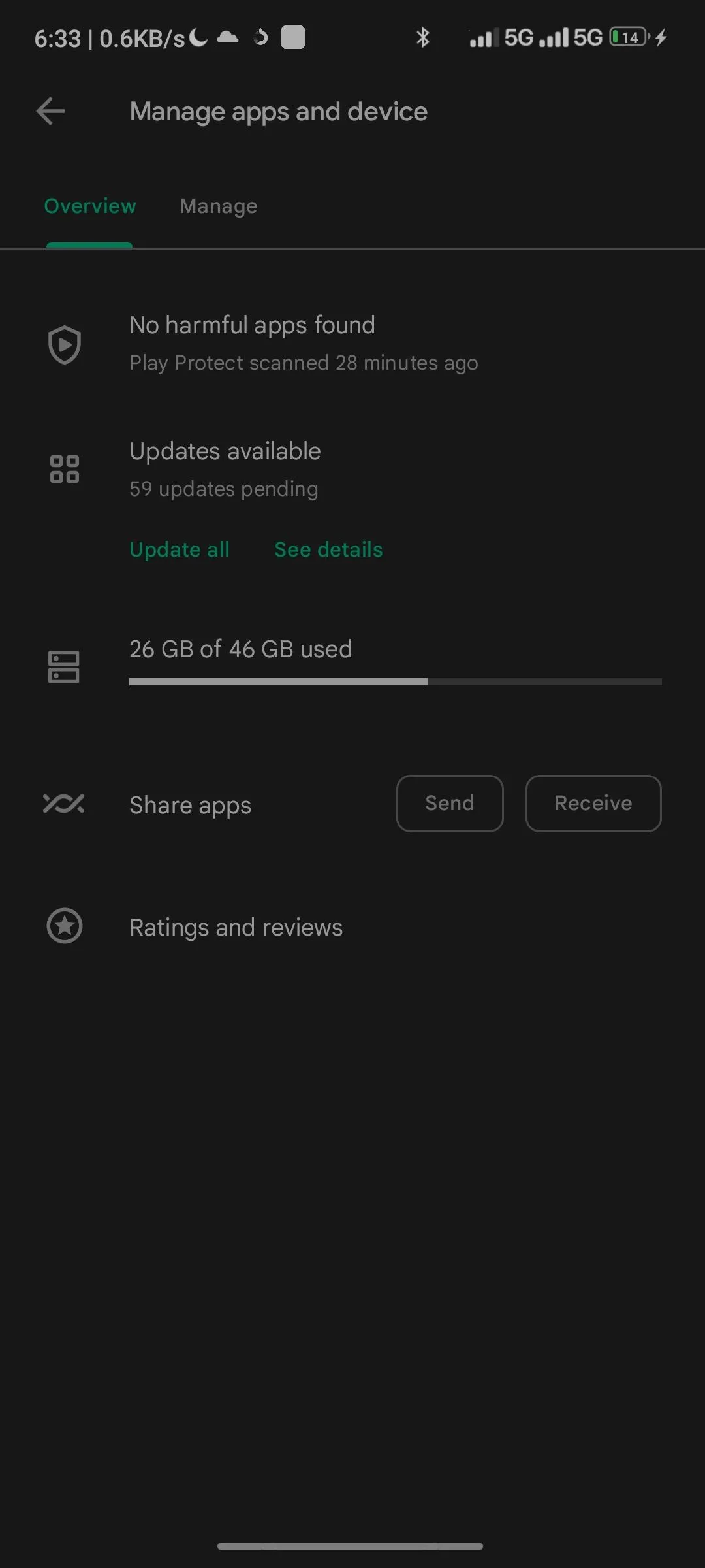 Màn hình cập nhật ứng dụng mặc định trên Android