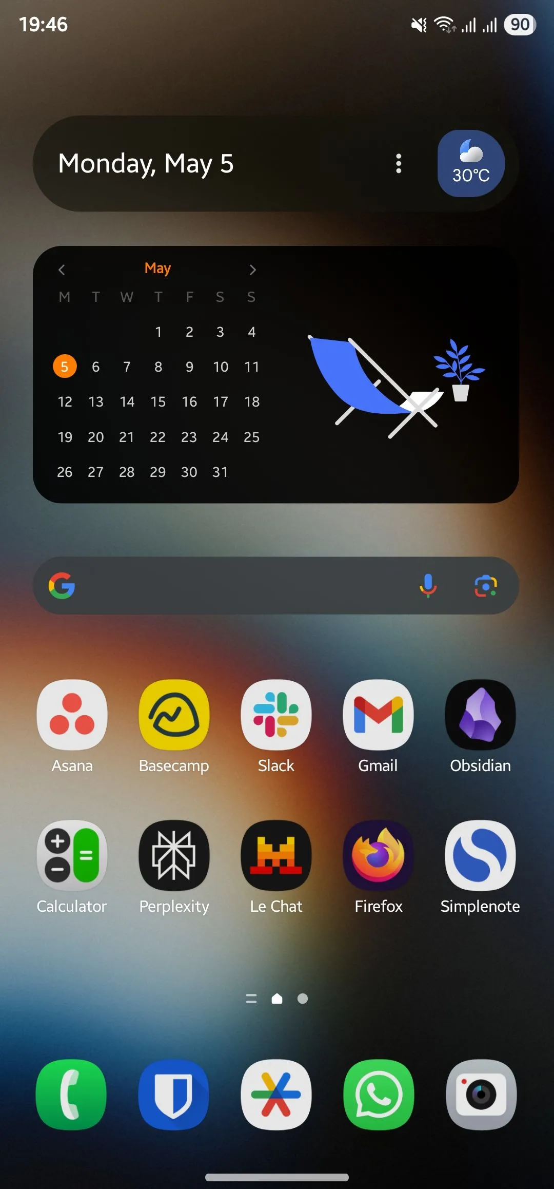 Màn hình chính trên điện thoại OnePlus.