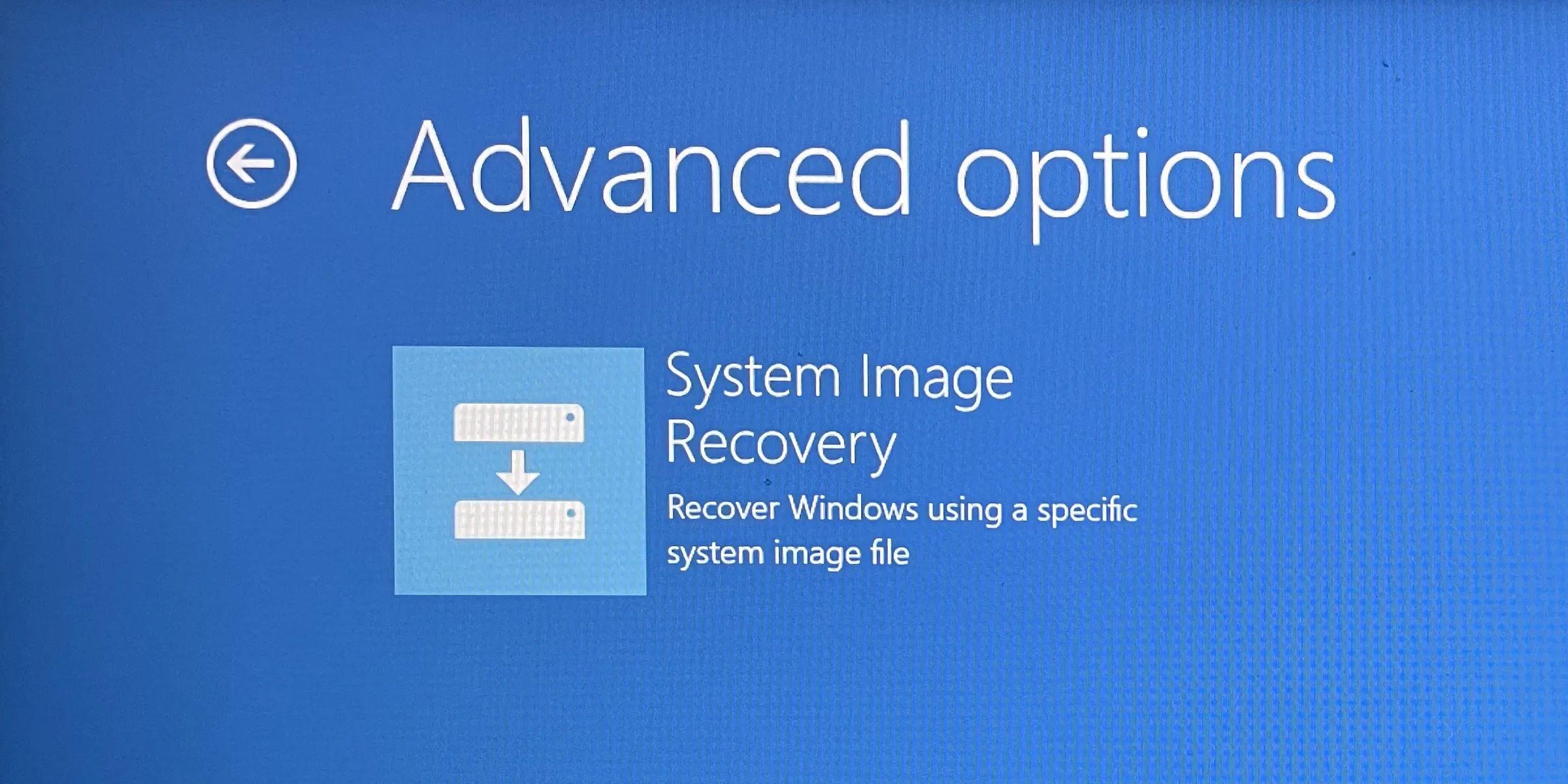 Màn hình Tùy chọn Khôi phục Khác trong Windows