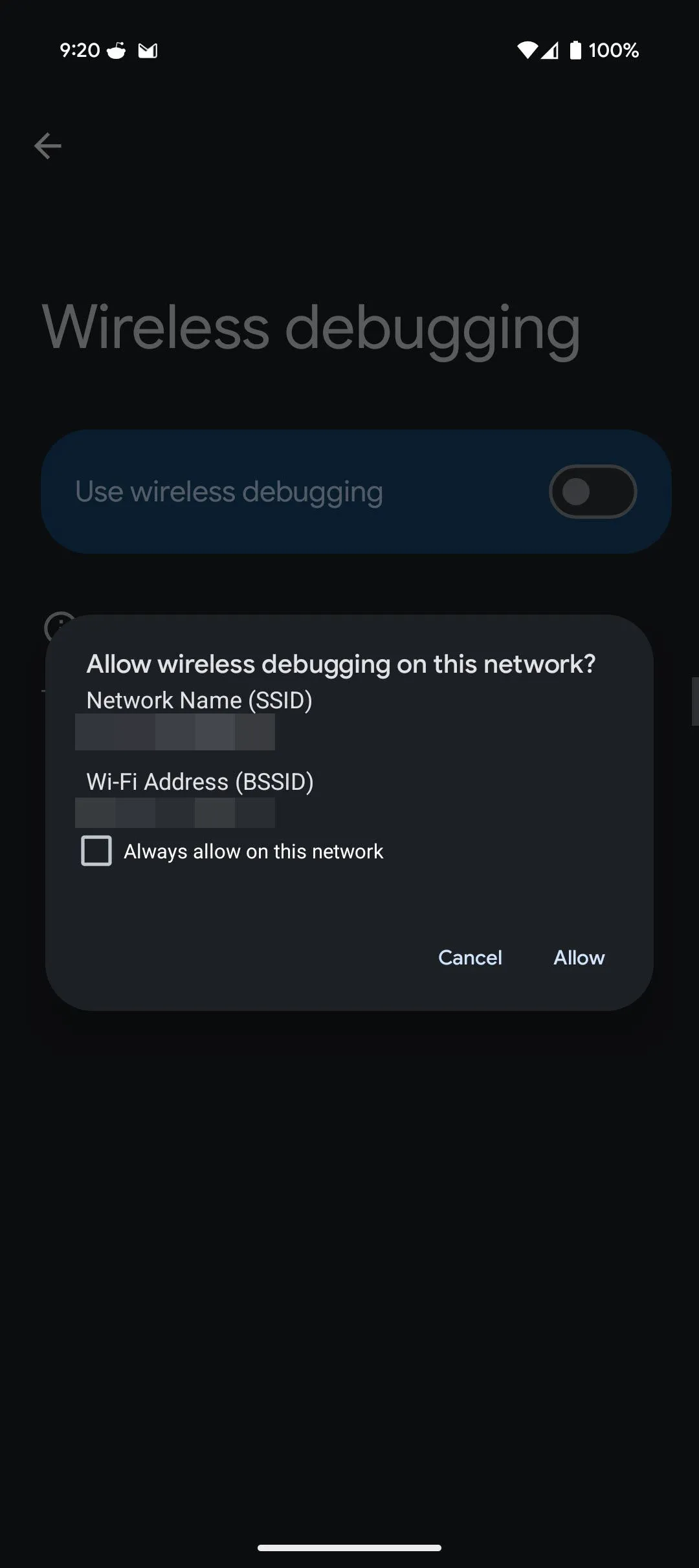 Màn hình tùy chọn nhà phát triển của Android hiển thị các thiết lập gỡ lỗi không dây (Wireless Debugging) cần thiết cho Shizuku.