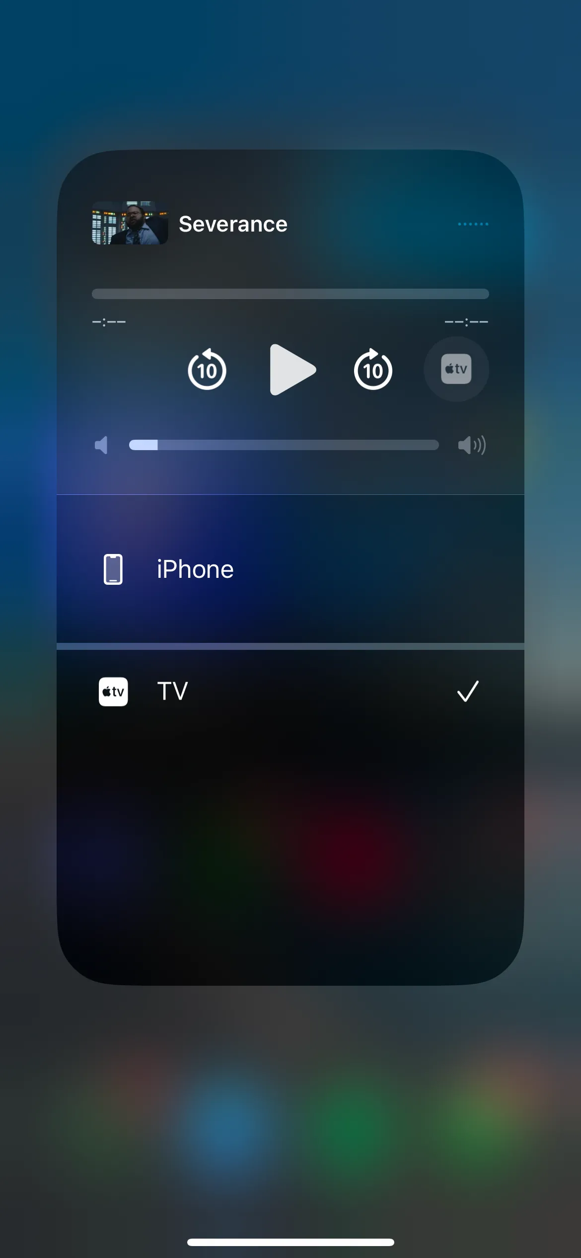 Menu AirPlay trên iOS, cho phép người dùng truyền phát nội dung video từ iPhone lên Apple TV
