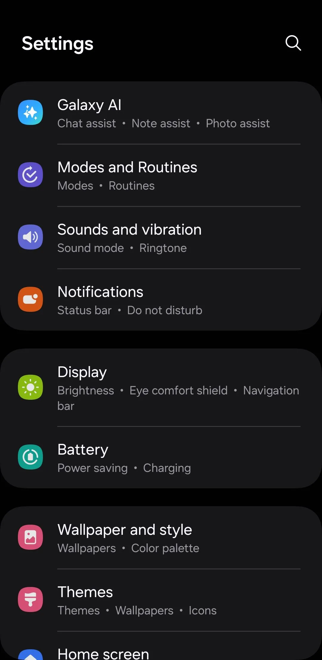 Menu Âm thanh và Rung trên điện thoại Samsung hiển thị tùy chọn tắt tiếng