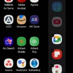 Menu ứng dụng trên Edge Panel của điện thoại Samsung