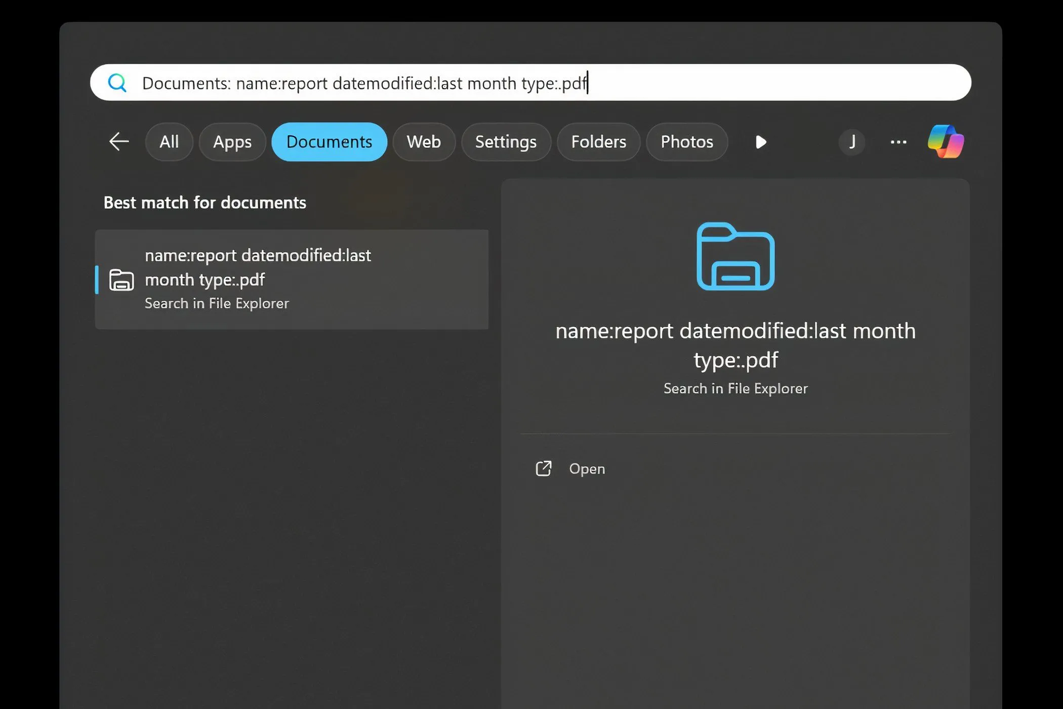 Minh họa cách kết hợp nhiều bộ lọc tìm kiếm Windows để đạt độ chính xác cao