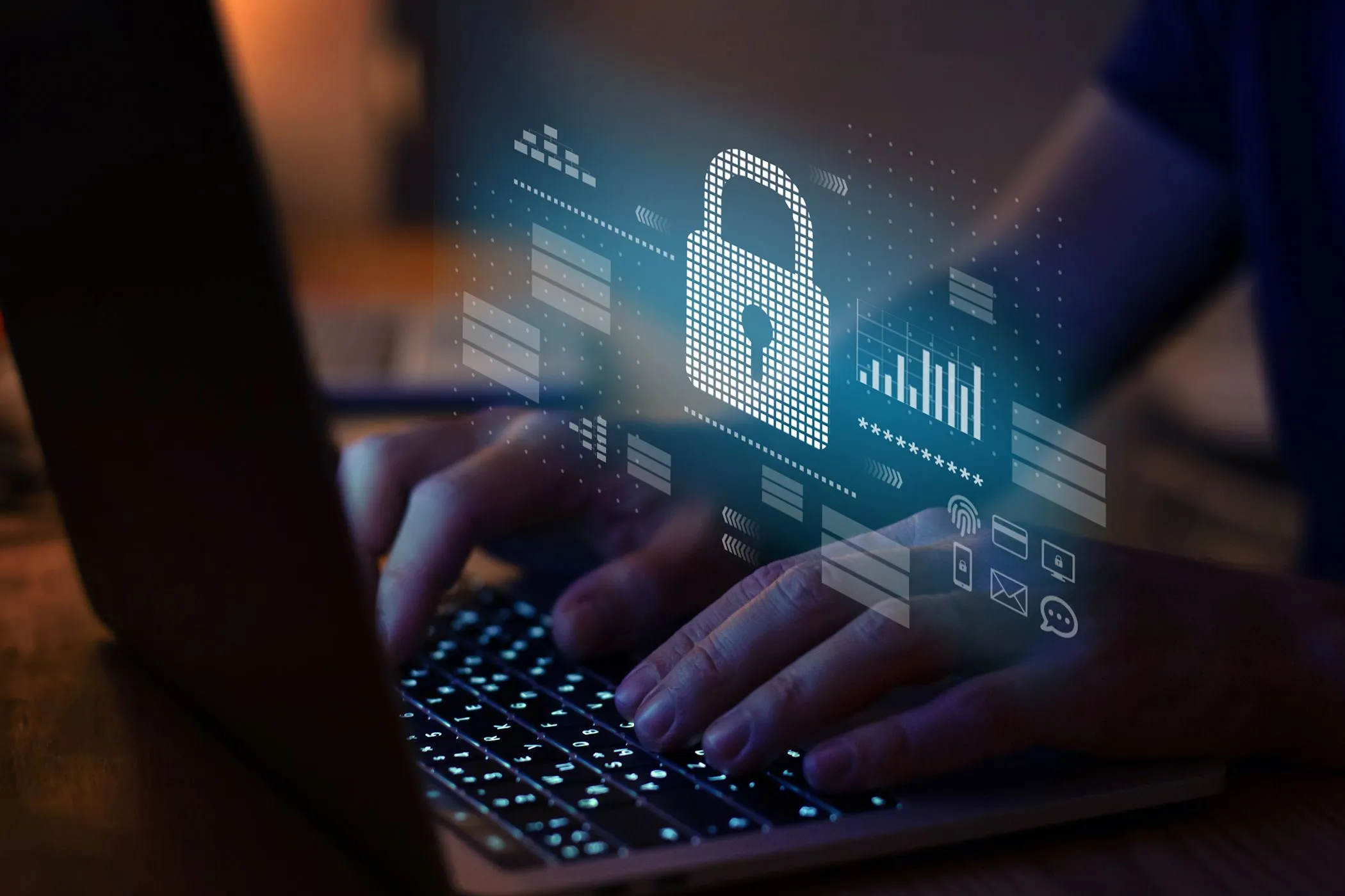 Mô hình &quot;do not track&quot; trên trình duyệt hiển thị cùng laptop, minh họa lời khuyên nên tránh lưu các mật khẩu quan trọng như ngân hàng hay tài khoản công việc trên trình quản lý mật khẩu của trình duyệt để đảm bảo an toàn tối đa.