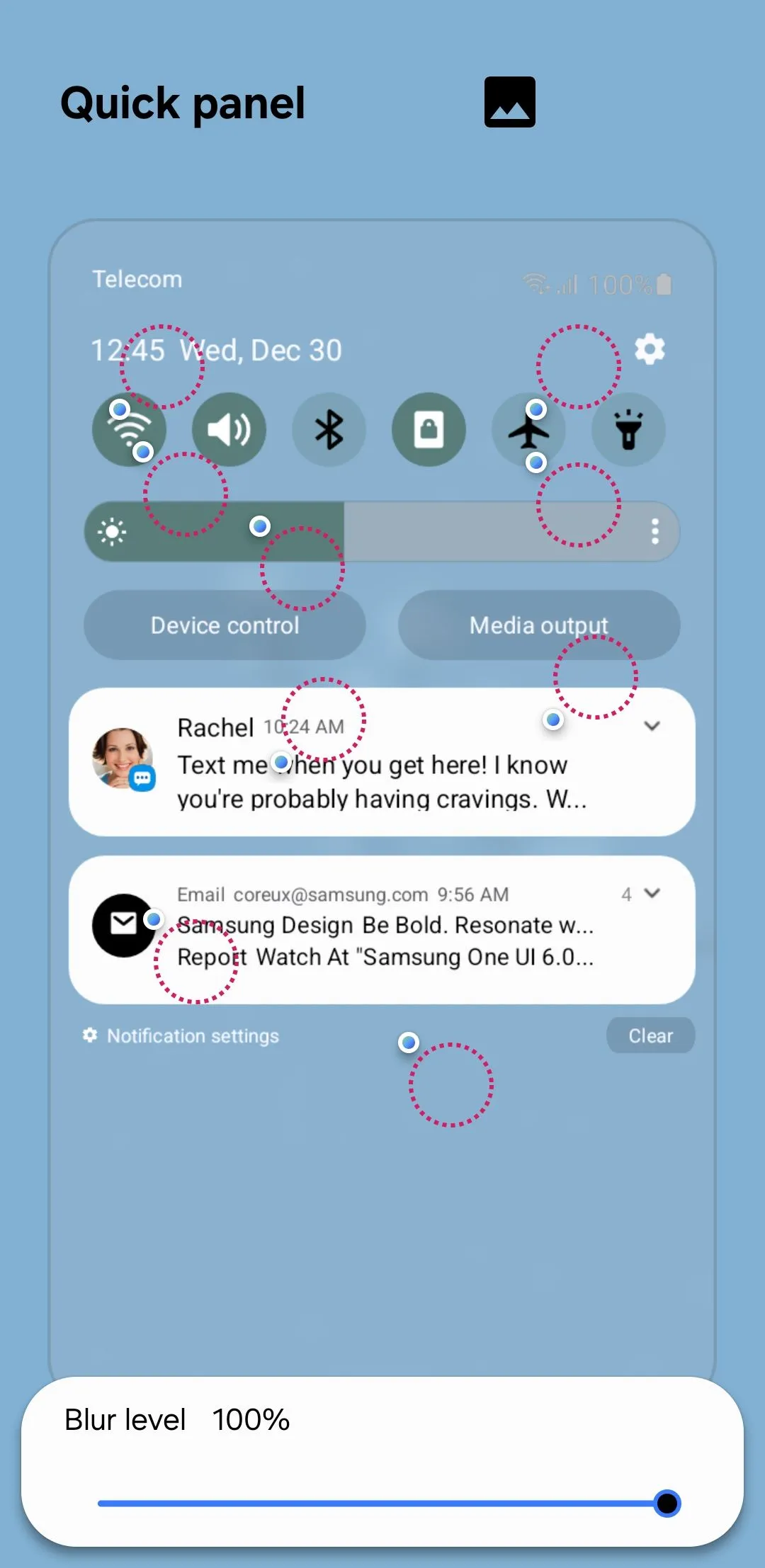 Module Theme Park của Samsung Good Lock cho phép tùy chỉnh giao diện bảng Cài đặt nhanh (Quick Settings) trên điện thoại Samsung.