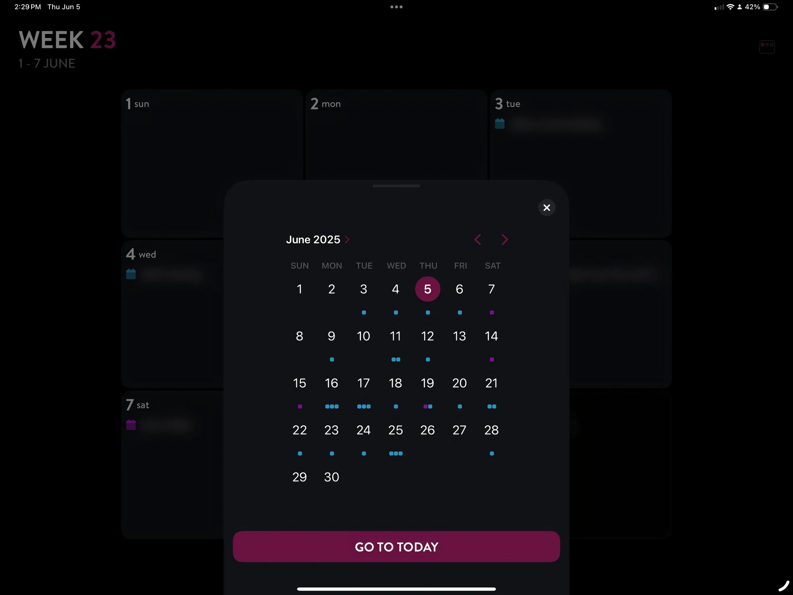 Moleskine Planner cho iPad với giao diện lịch và kế hoạch được thiết kế tinh tế