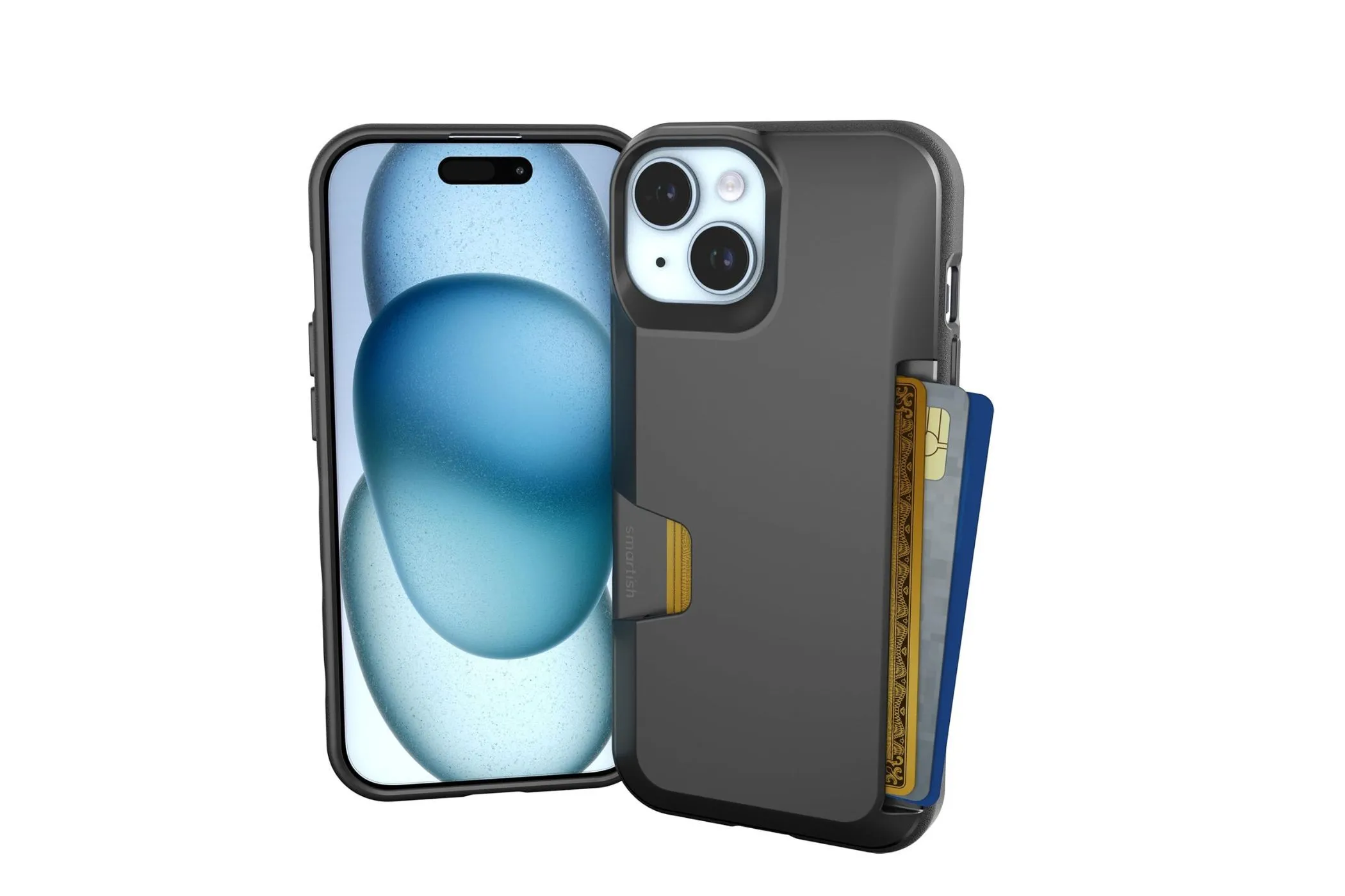 Ốp lưng ví Smartish Wallet Slayer Vol. 1 cho iPhone 15, một loại phụ kiện iPhone tích hợp ví nhưng có thể gây bất tiện.