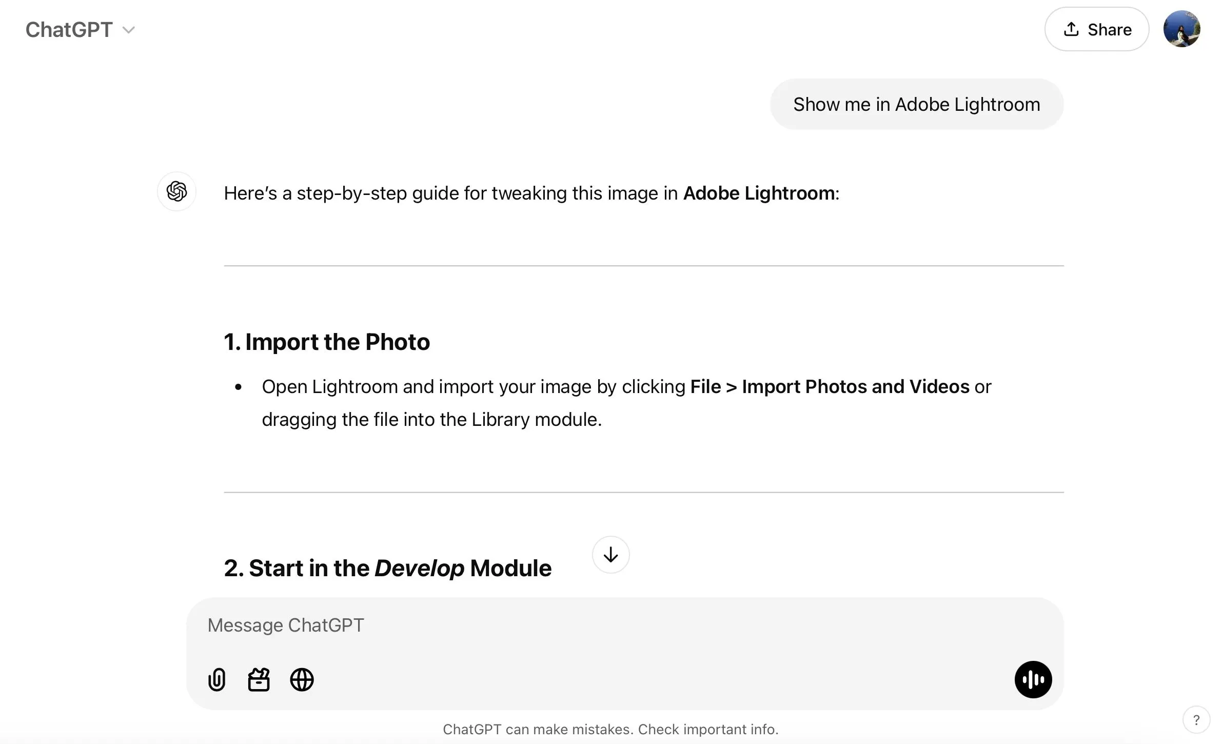 So sánh ảnh trước và sau khi chỉnh sửa bằng Lightroom theo hướng dẫn của ChatGPT
