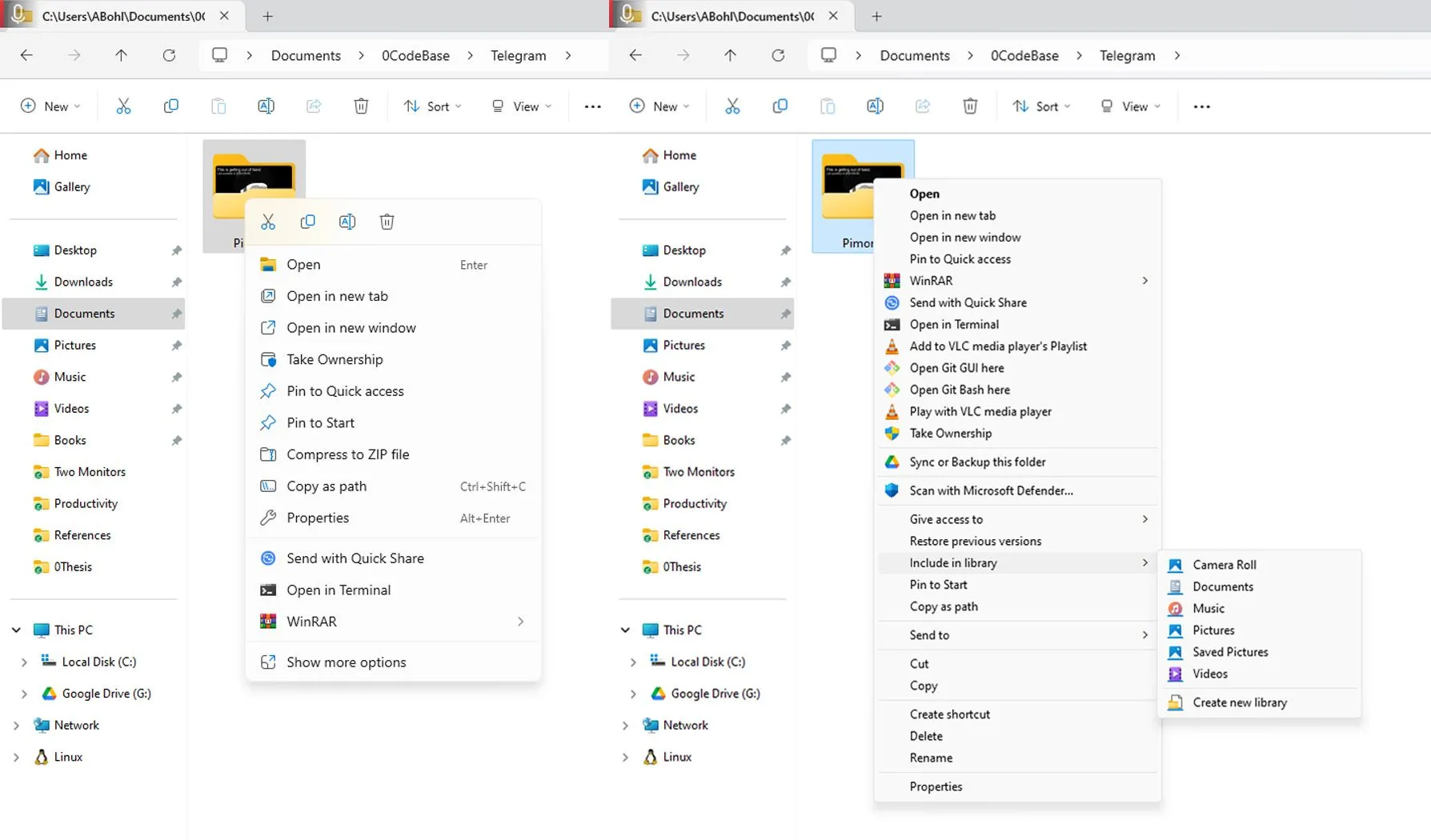 So sánh menu chuột phải cổ điển của Windows 10 và menu ngữ cảnh mới của Windows 11
