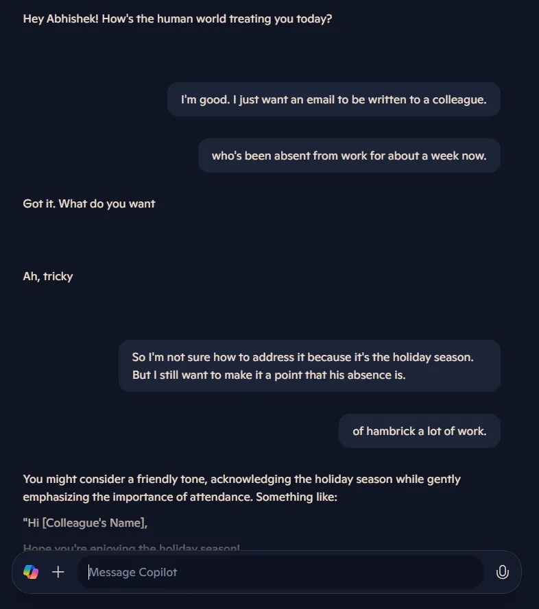 Soạn email bằng giọng nói với Copilot Voice