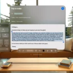 Tác vụ Apple Intelligence được thực hiện trên tai nghe thực tế hỗn hợp Apple Vision Pro.