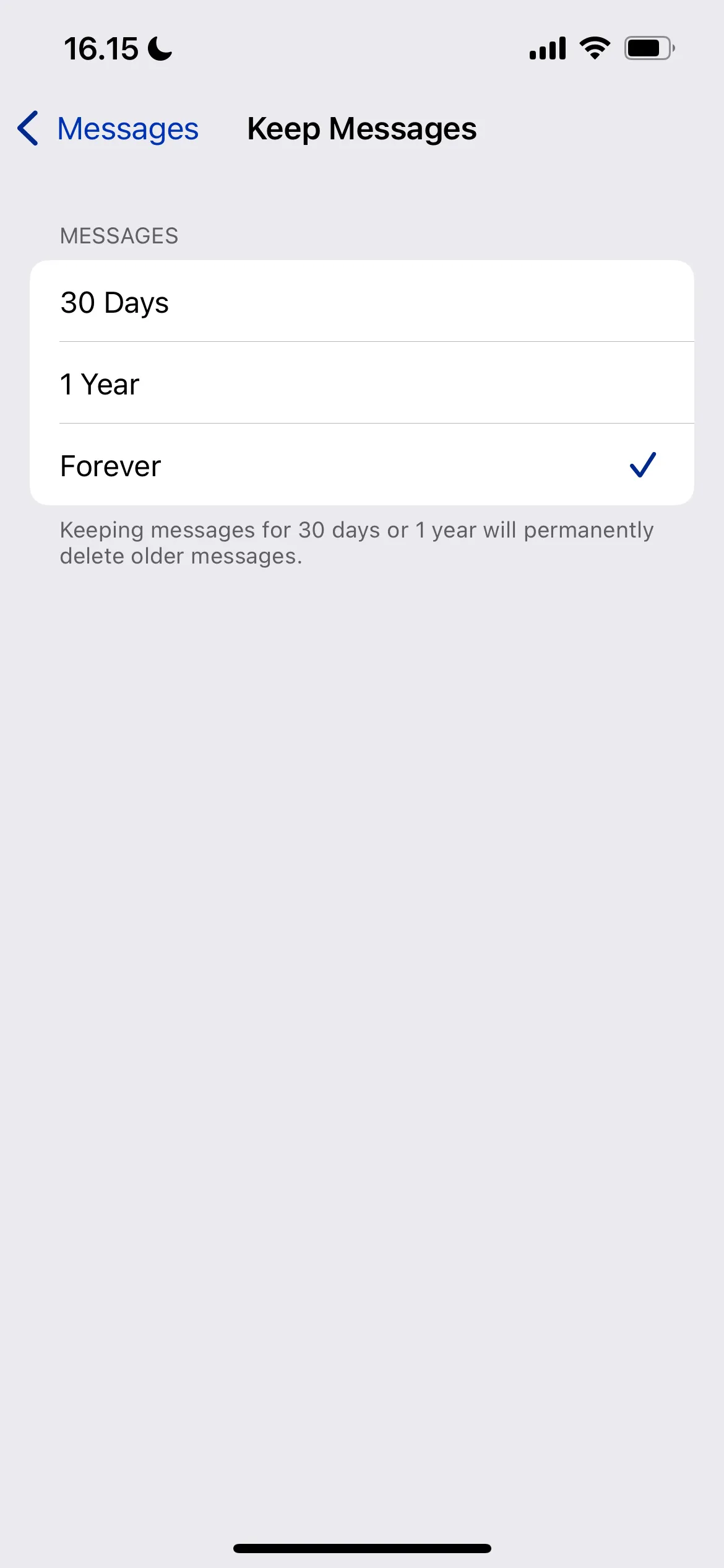 Thay đổi thời gian lưu tin nhắn trên iPhone để tối ưu dung lượng iCloud
