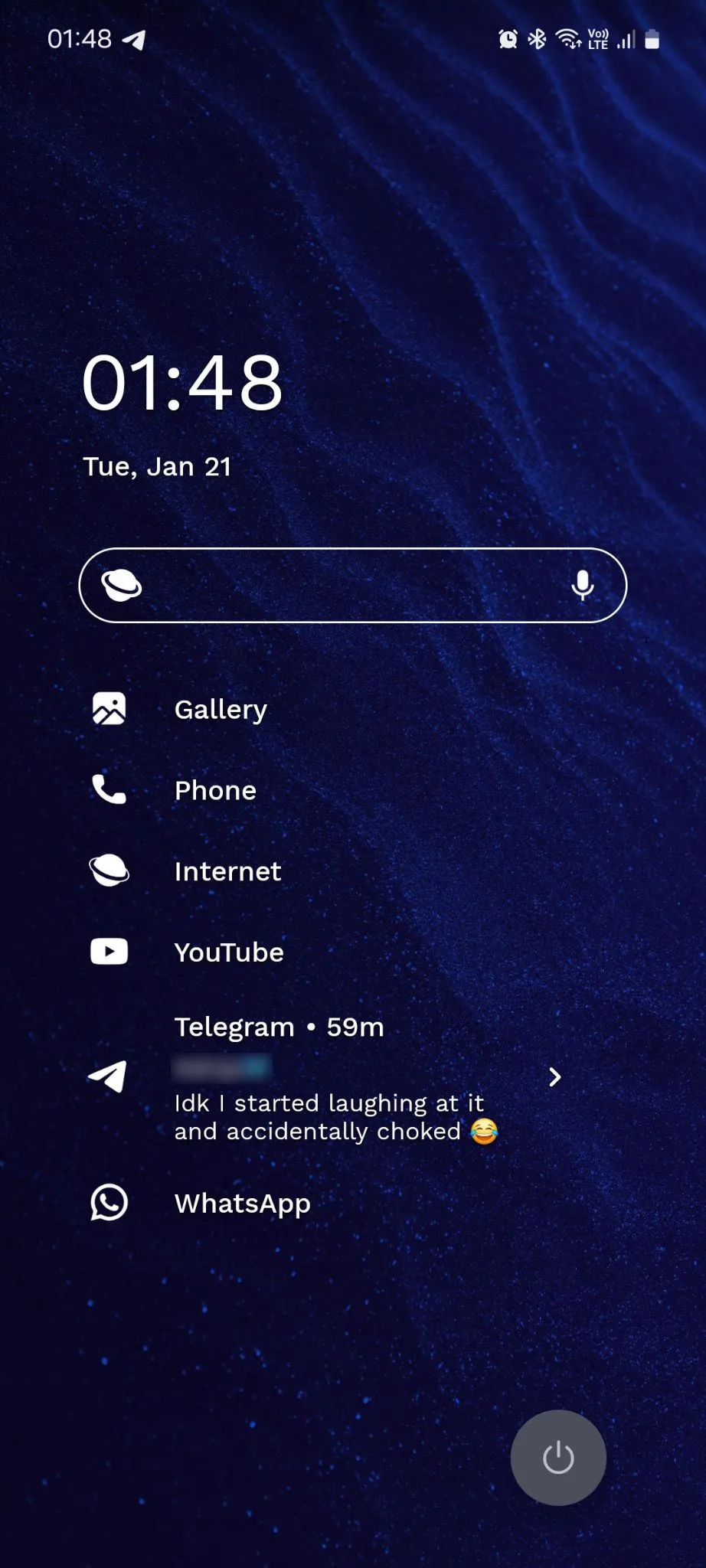 Thông báo tin nhắn Telegram hiển thị và khả năng trả lời trực tiếp trên màn hình chính Niagara Launcher