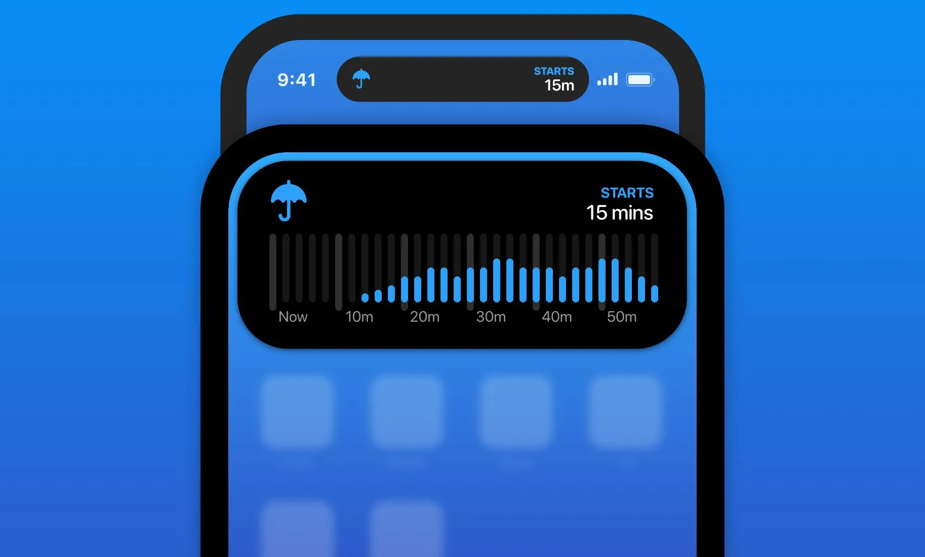 Thông tin thời tiết Carrot Weather trên Dynamic Island