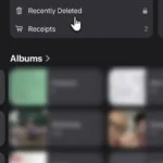 Thư mục "Đã xóa gần đây" trong ứng dụng Ảnh trên iPhone, nơi lưu trữ các hình ảnh và video đã xóa trước khi bị gỡ bỏ vĩnh viễn khỏi iCloud.