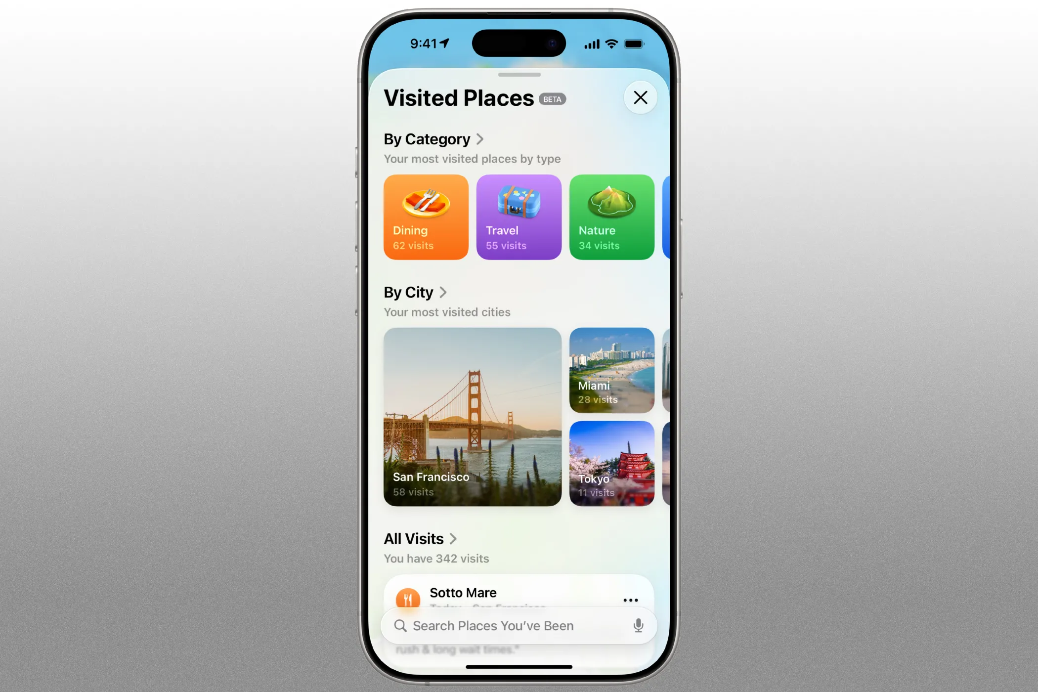 Tính năng Lịch sử địa điểm đã ghé thăm trong Apple Maps của iOS 26 trên iPhone