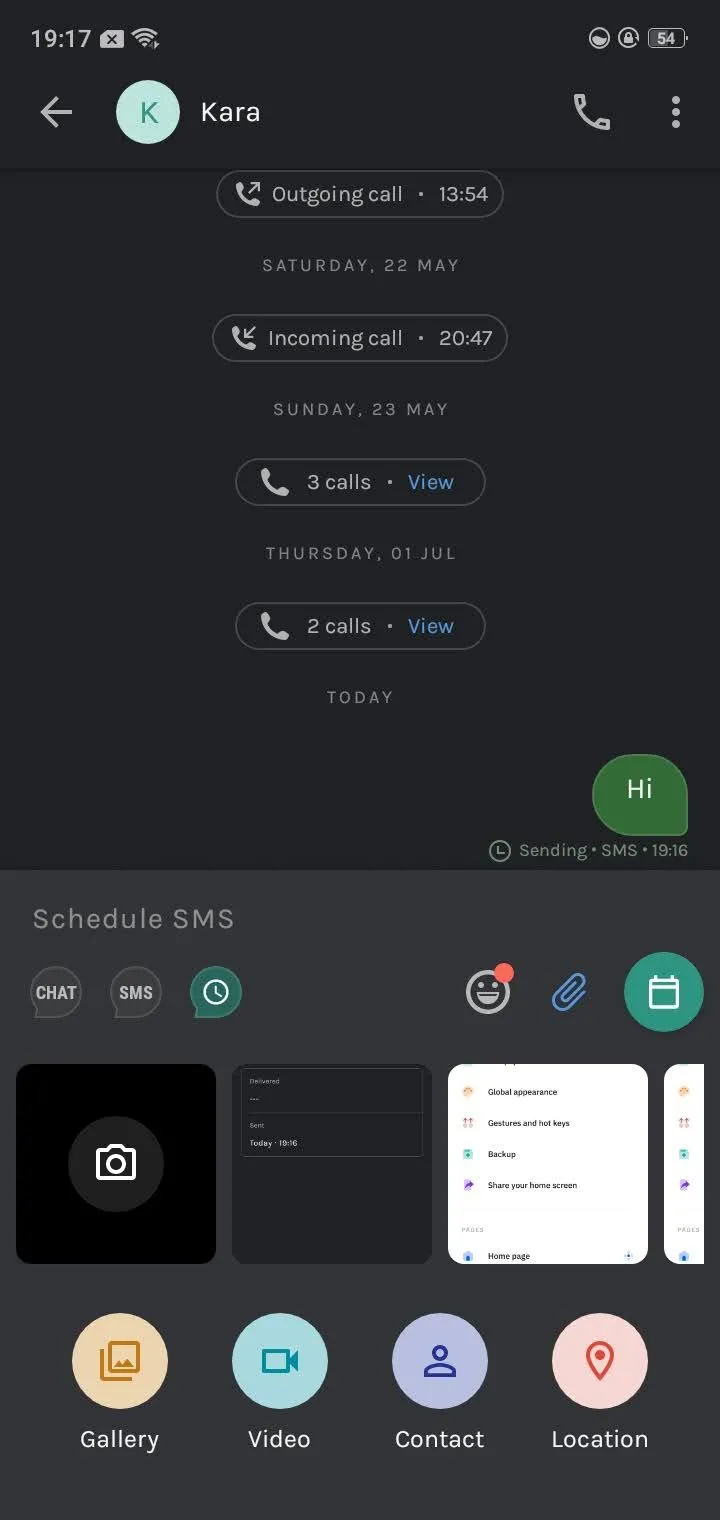 Truecaller cho phép đính kèm tệp trong giao diện tin nhắn