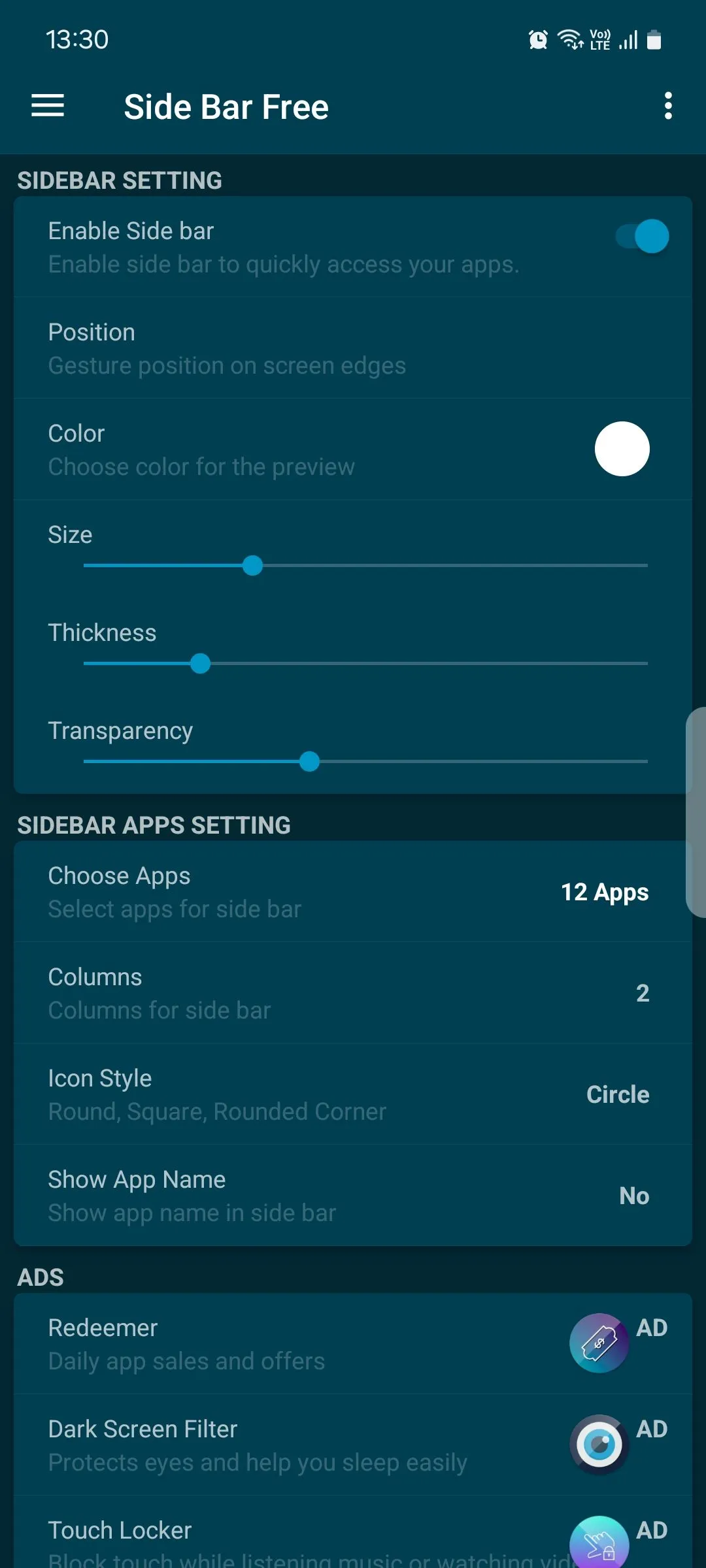 Tùy chỉnh ứng dụng Side Bar cho màn hình cạnh Android