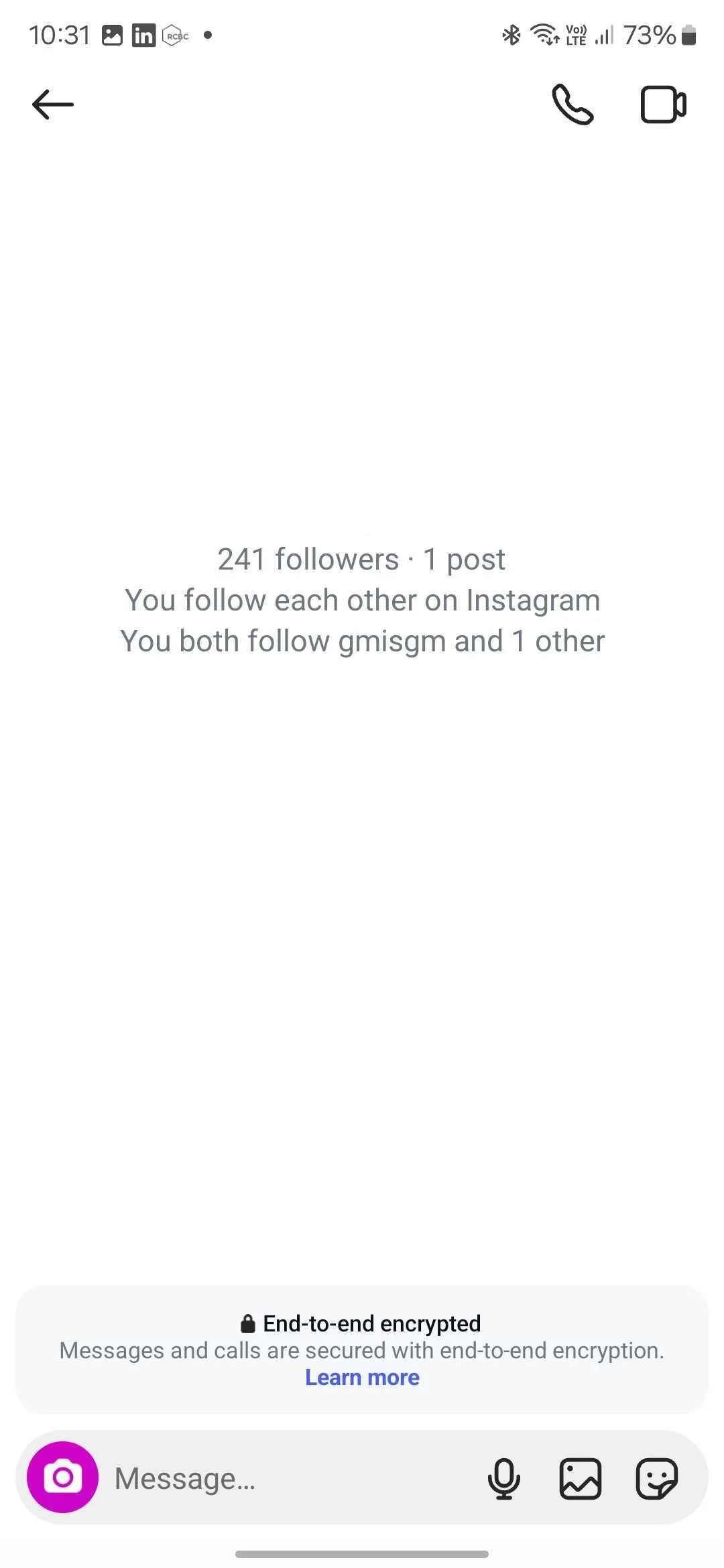 Tùy chọn bật mã hóa đầu cuối cho tin nhắn trực tiếp trên Instagram