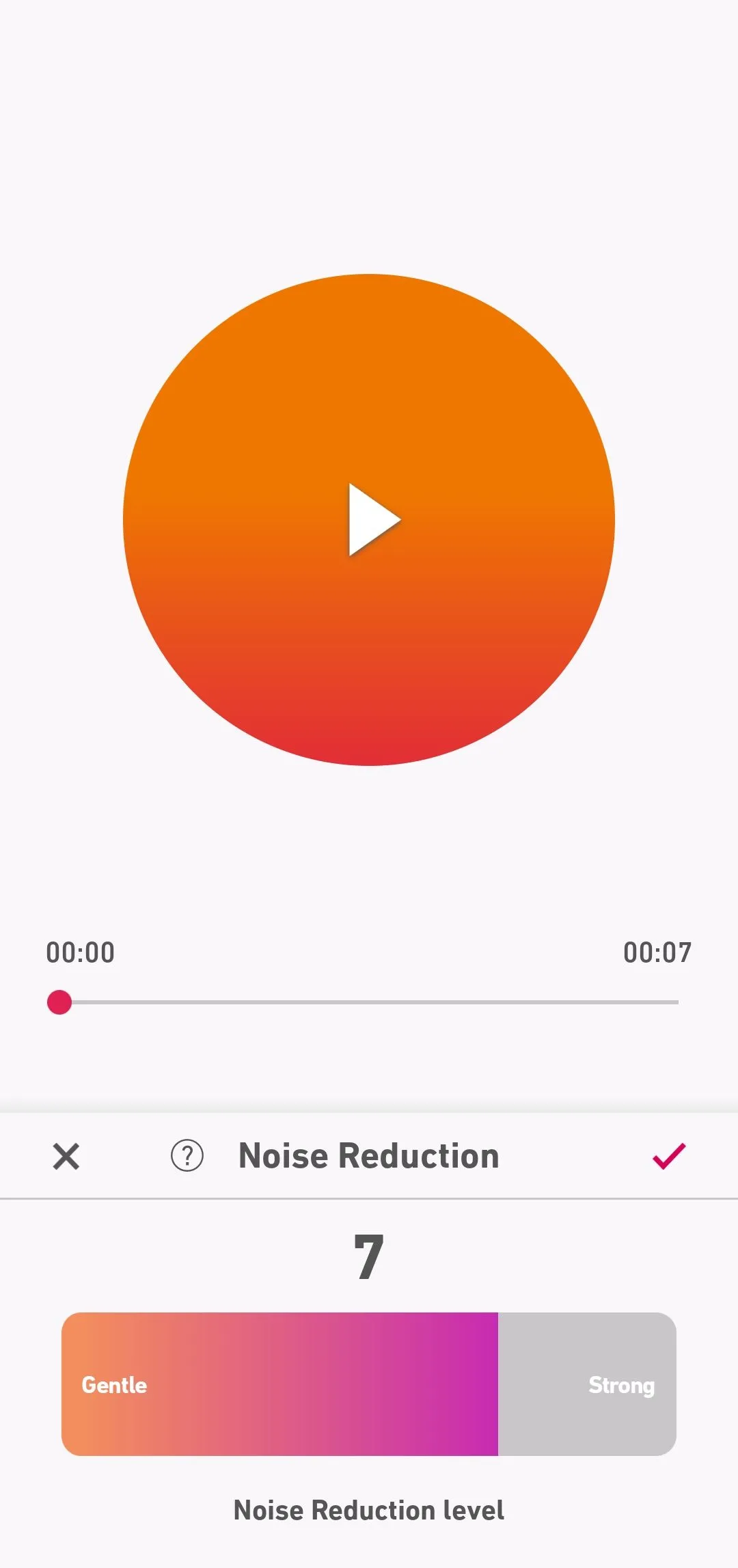 Tùy chọn giảm nhiễu (Noise reduction) trong ứng dụng Dolby On