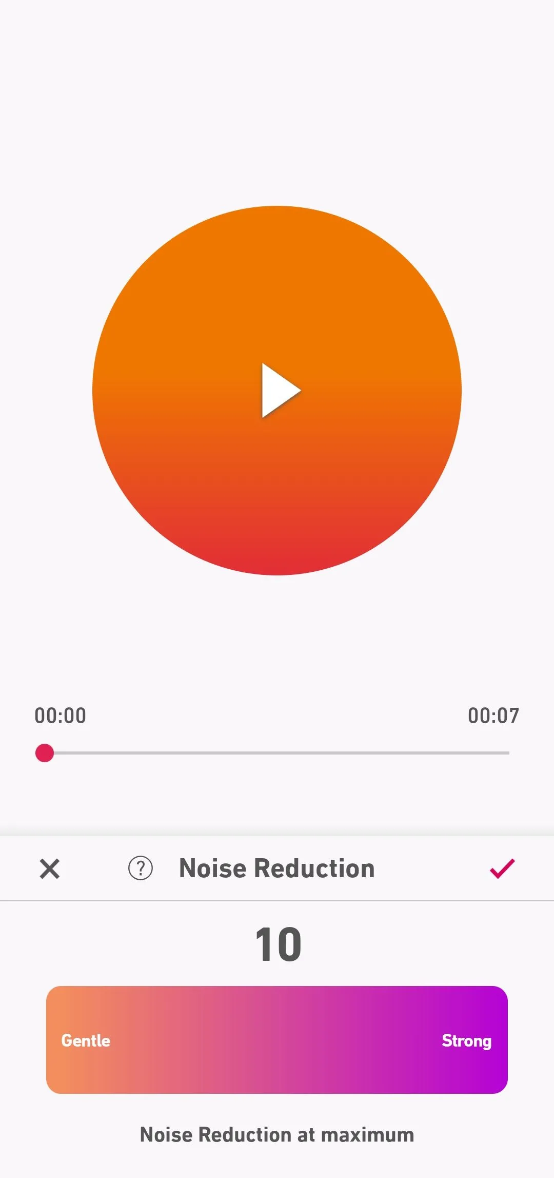 Tùy chọn giảm tiếng ồn trong ứng dụng Dolby On, cho phép người dùng Android tinh chỉnh âm thanh và loại bỏ tạp âm để có bản ghi chất lượng cao.
