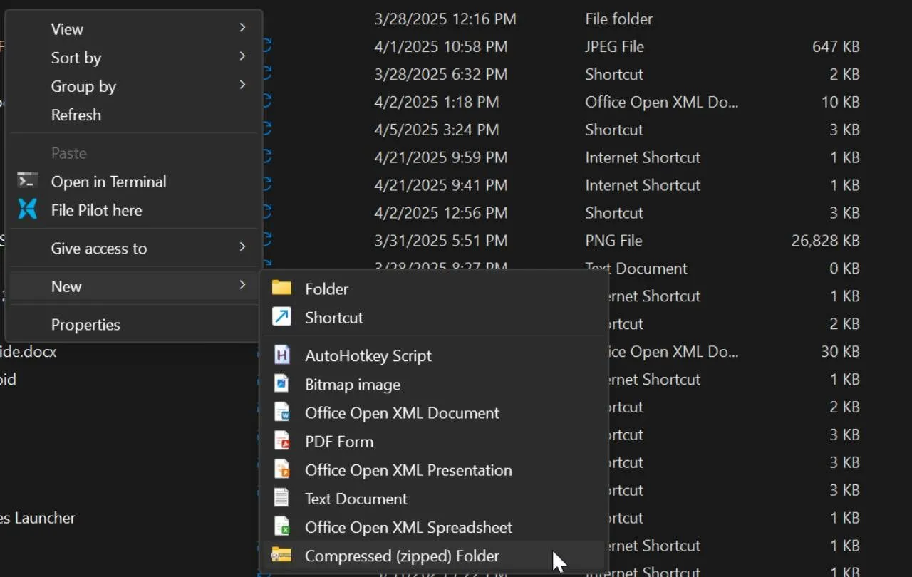 Tùy chọn nén tệp trong File Explorer trên Windows 11