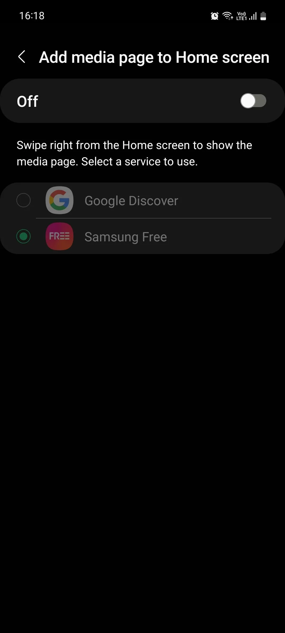 Tùy chọn tắt 'Trang phương tiện' hoặc Samsung Free trên màn hình chính của điện thoại Samsung