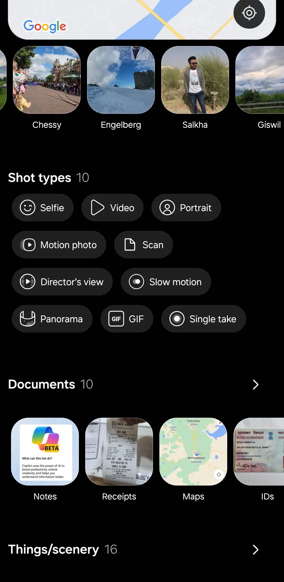 Tùy chọn tìm kiếm trong ứng dụng Samsung Gallery