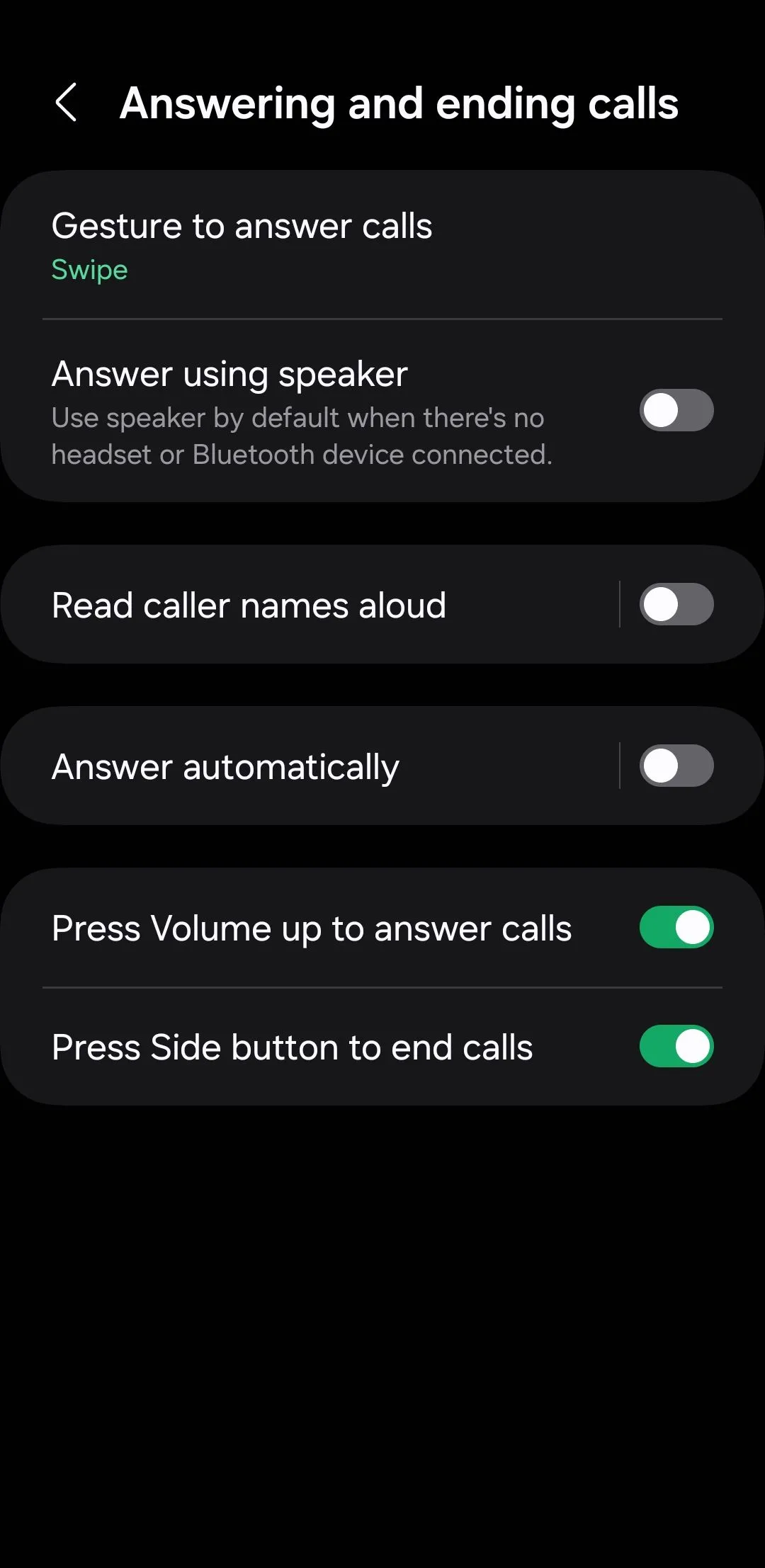 Tùy chọn trả lời và kết thúc cuộc gọi bằng nút vật lý trên Android