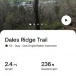 Ứng dụng AllTrails hiển thị chi tiết đường mòn và thông tin điều hướng