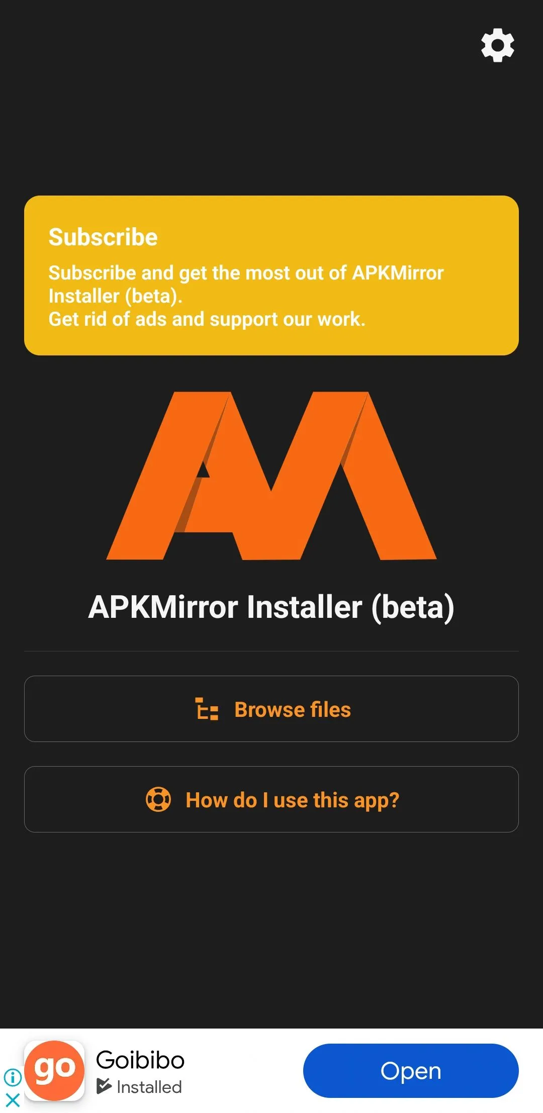 Ứng dụng APKMirror Installer trên điện thoại Android, hỗ trợ cài đặt các file APK.