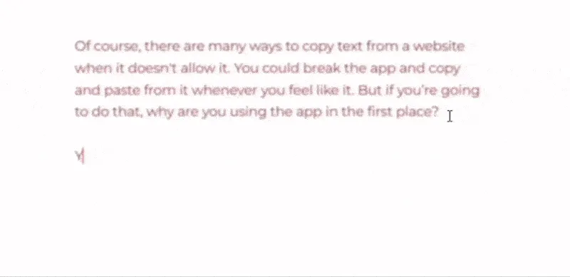 Văn bản trong The Most Dangerous Writing App dần chuyển sang màu đỏ và mờ đi, minh họa cơ chế xóa nội dung khi người dùng ngừng gõ phím, tạo áp lực viết liên tục