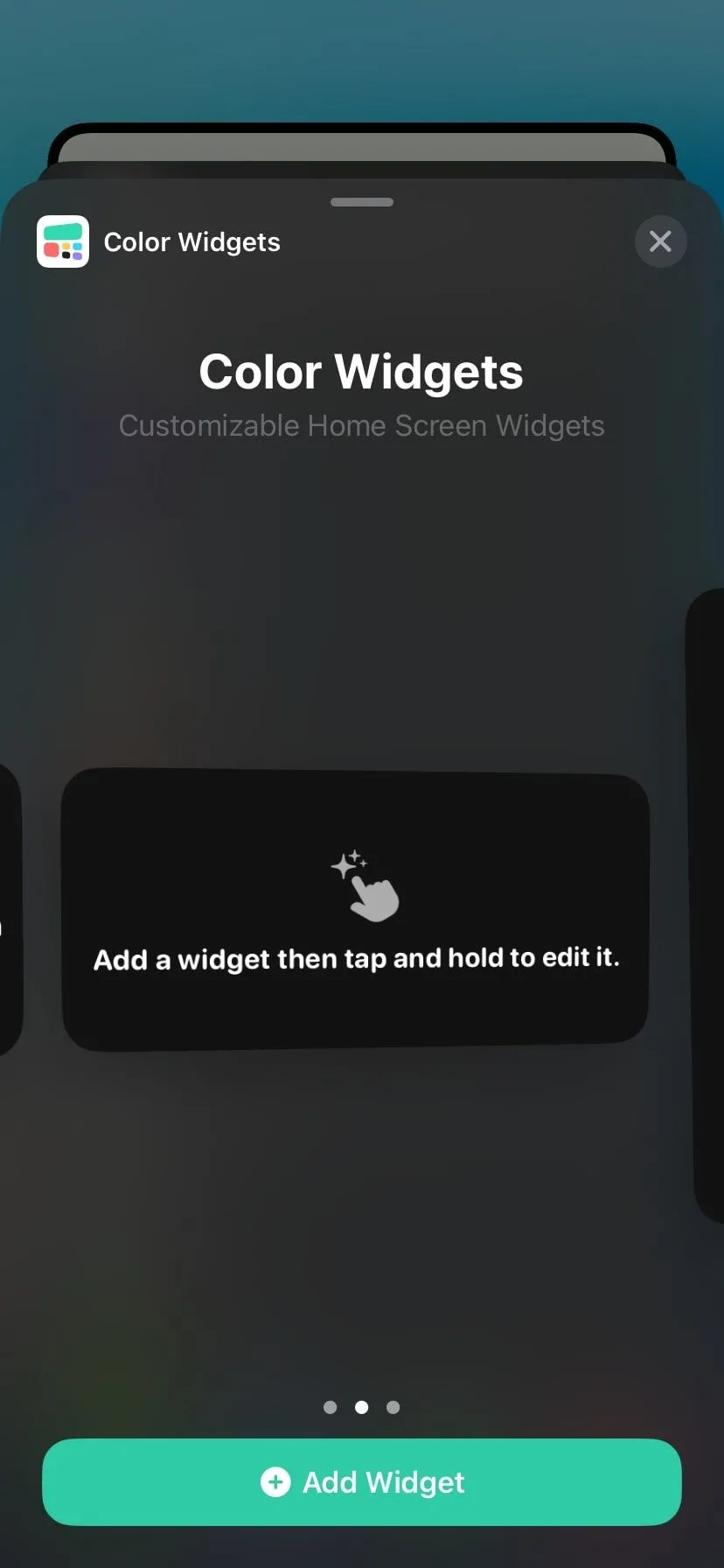 Widget đồng hồ với thiết kế hiện đại, màu sắc nổi bật được tạo bằng Color Widgets trên màn hình iPhone