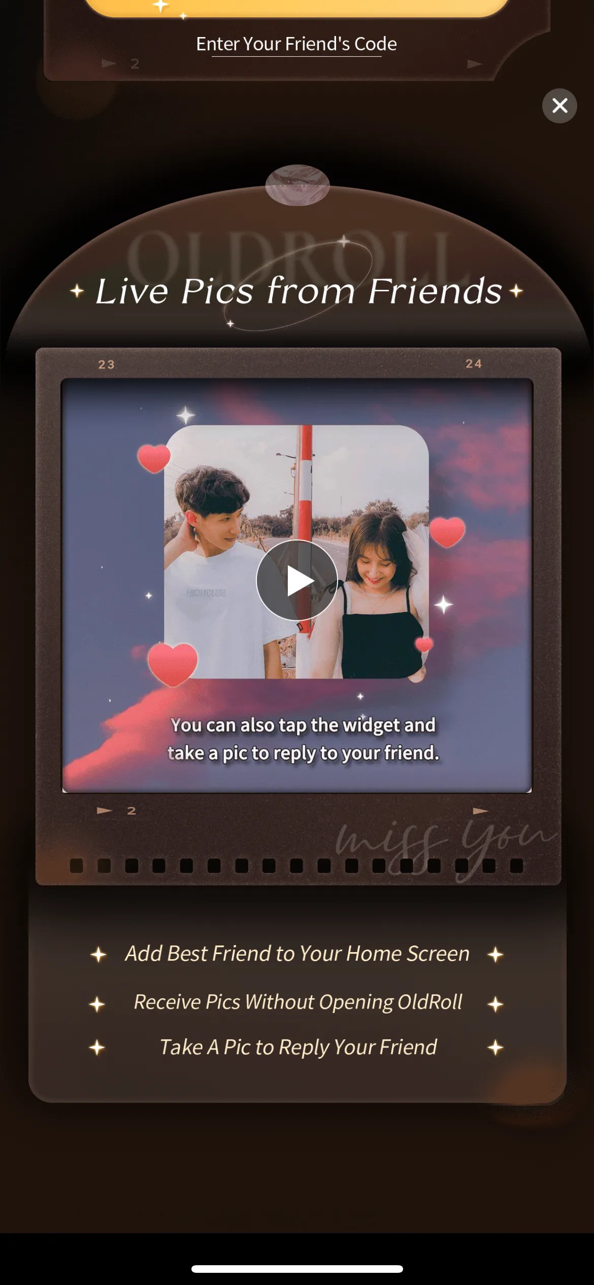 Widget &quot;Post Office&quot; của OldRoll cho phép chia sẻ ảnh film kỹ thuật số trực tiếp ra màn hình chính điện thoại.