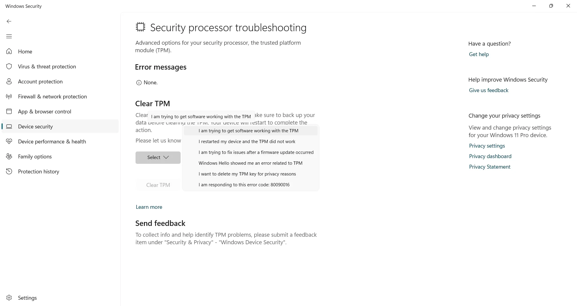 Xóa dữ liệu TPM để khắc phục sự cố bảo mật trên Windows 11